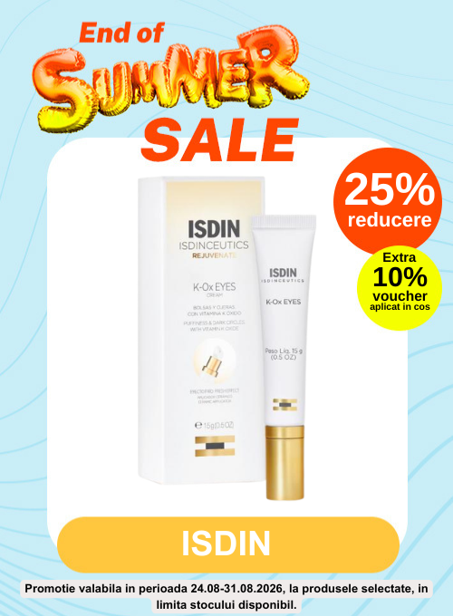 Promotie cu 10% voucher aplicat in cos la Isdin - End of Summer Sales