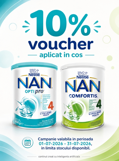Promotie cu 10% voucher aplicat in cos la Nestle Nan