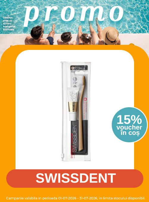 Promotie cu 15% voucher aplicat in cos la Swissdent