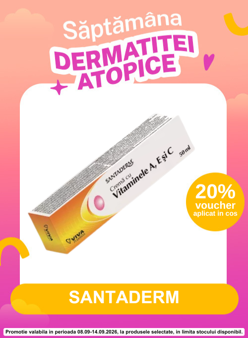 Promotie cu 20% voucher aplicat in cos la Santaderm - Saptamana Dermatitei Atopice