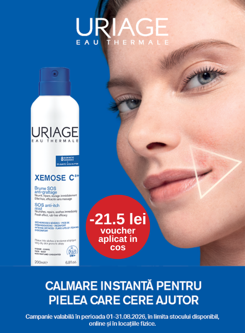 Promotie cu 21.5 lei voucher aplicat in cos la Spray anti-prurit cu efect calmant SOS Xemose, 200 ml, Uriage