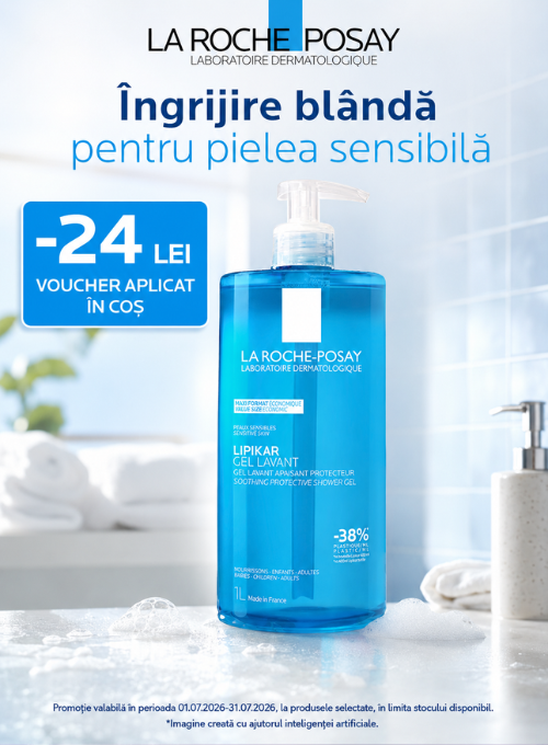 Promotie cu 24 lei voucher aplicat in cos la La Roche Posay Lipikar Gel Spalare 1L