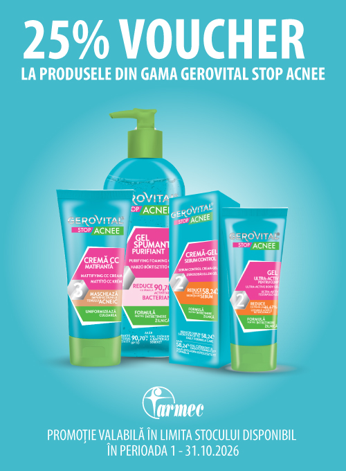 Promotie cu 25% voucher aplicat in cos la Gerovital Stop Acnee