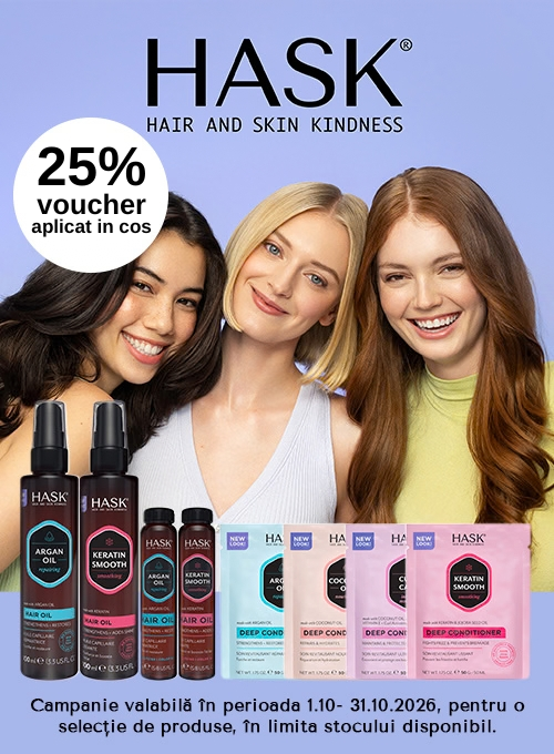 Promotie cu 25% voucher aplicat in cos la Hask