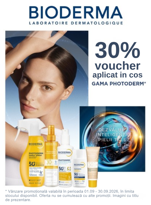 Promotie cu 30% voucher aplicat in cos la Bioderma