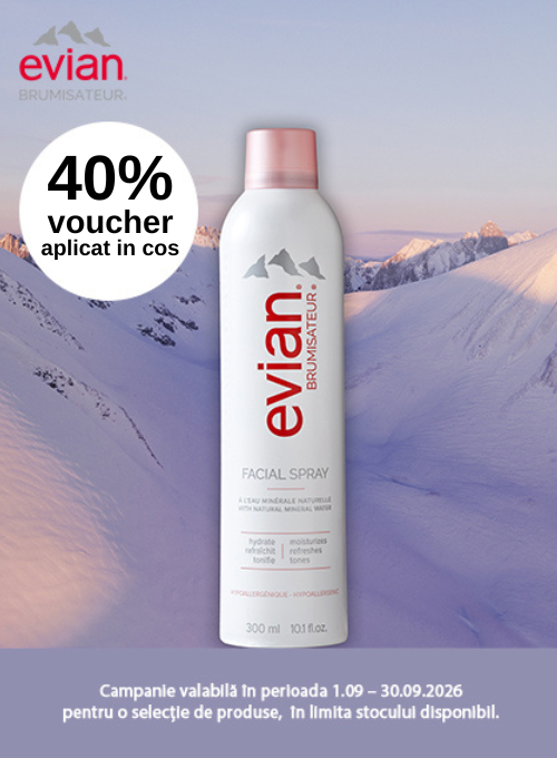 Promotie cu 40% voucher aplicat in cos la Evian