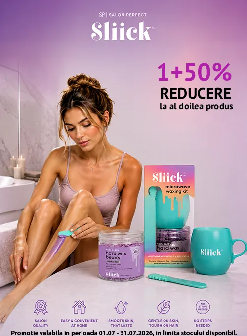 Promotie cu 50% reducere la al doilea produs Sliick