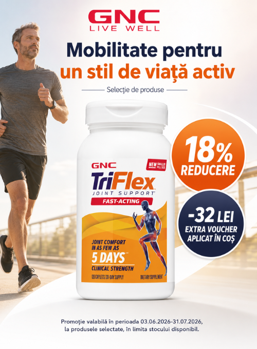 Promotie cu extra 32 lei voucher aplicat in cos la Gnc Triflex Fast Acting