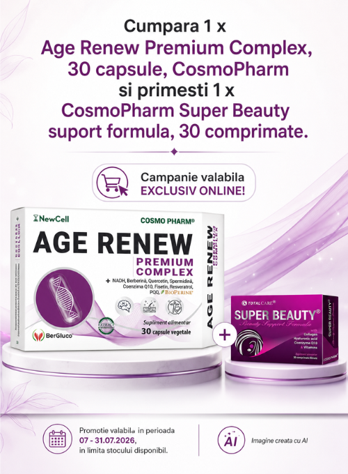 Promotie cu produs bonus la CosmoPharm Age Renew