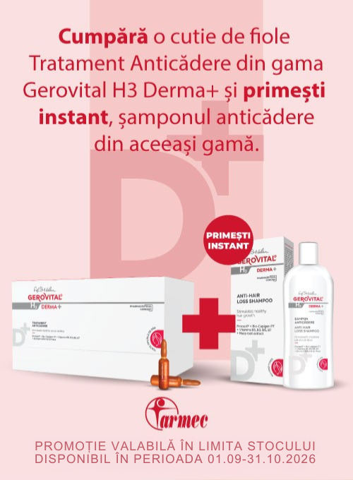 Promotie cu produs bonus la Gerovital Derma+ Tratament anticadere