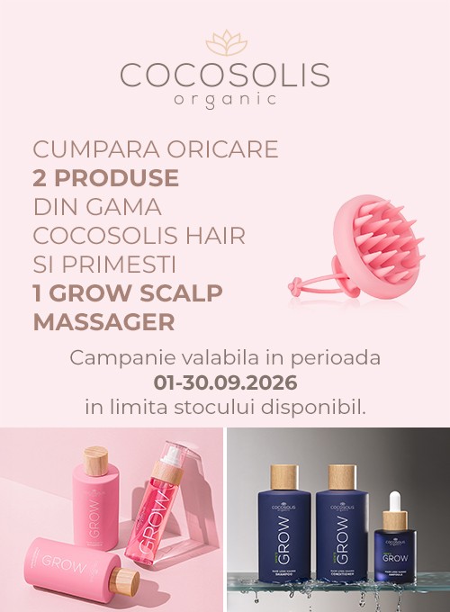 Promotie cu produs promotional Cocosolis Perie de masaj pentru scalp Grow