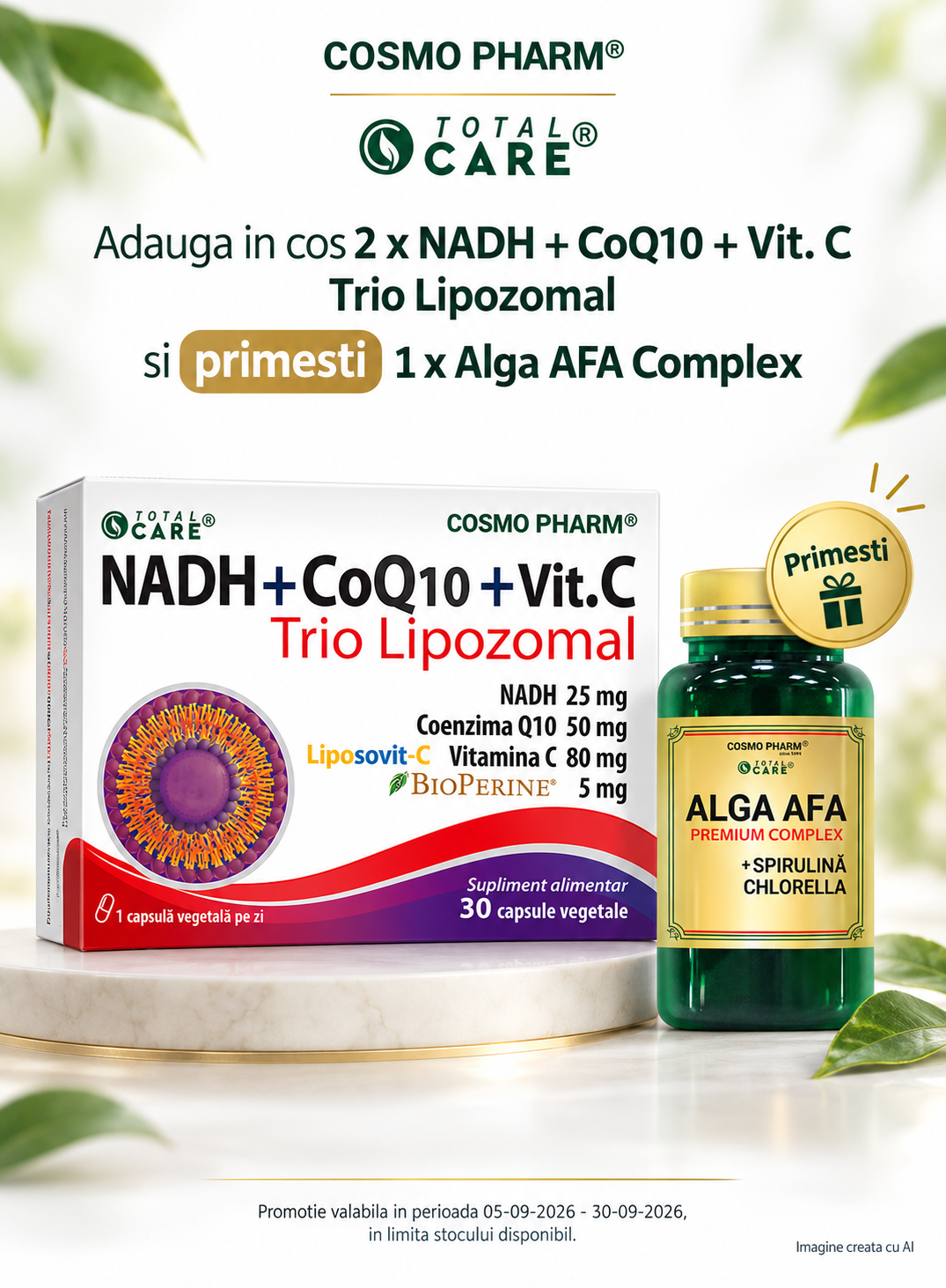 Promotie cu produs promotional Cosmopharm 