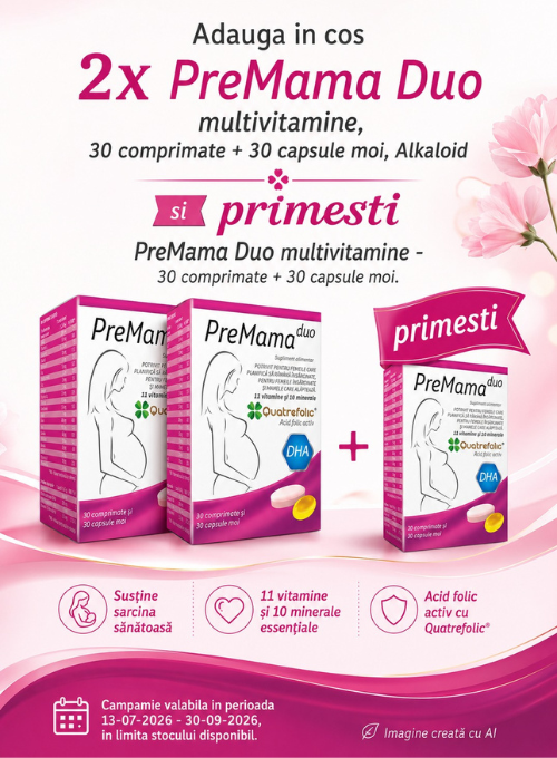 Promotie cu produs promotional PreMama Duo multivitamine - 30 comprimate + 30 capsule moi