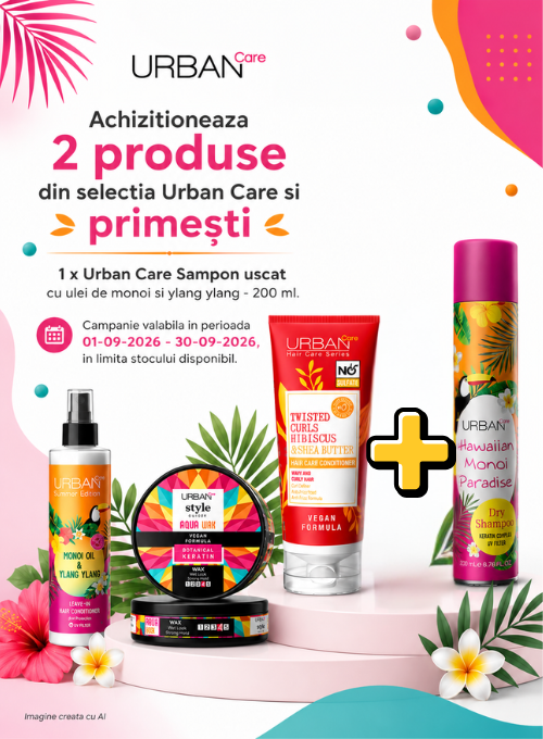 Promotie cu produs promotional Urban Care Sampon uscat cu ulei de monoi si ylang ylang - 200 ml