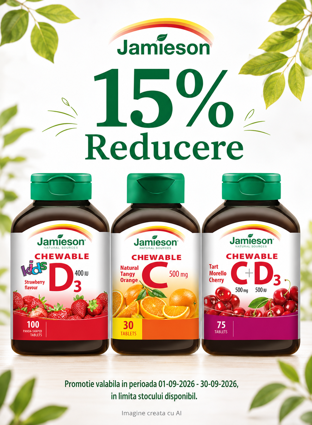 Promotie cu reducere 15% la Jamieson