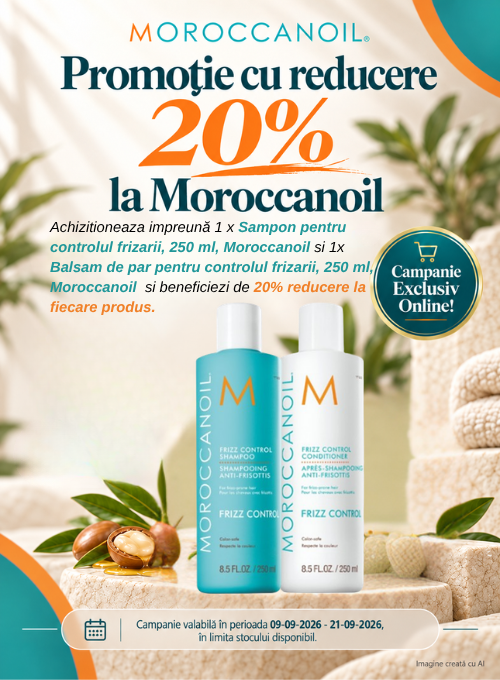 Promotie cu reducere 20% la Moroccanoil
