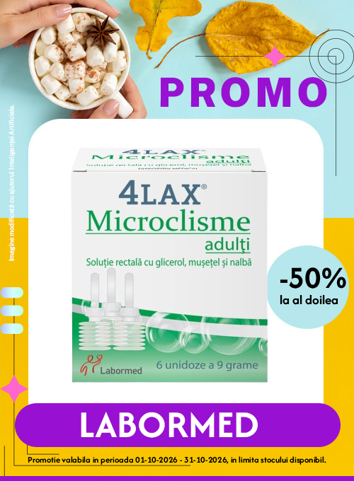 Promotie cu reducere 50% la al doilea produs identic Labormed