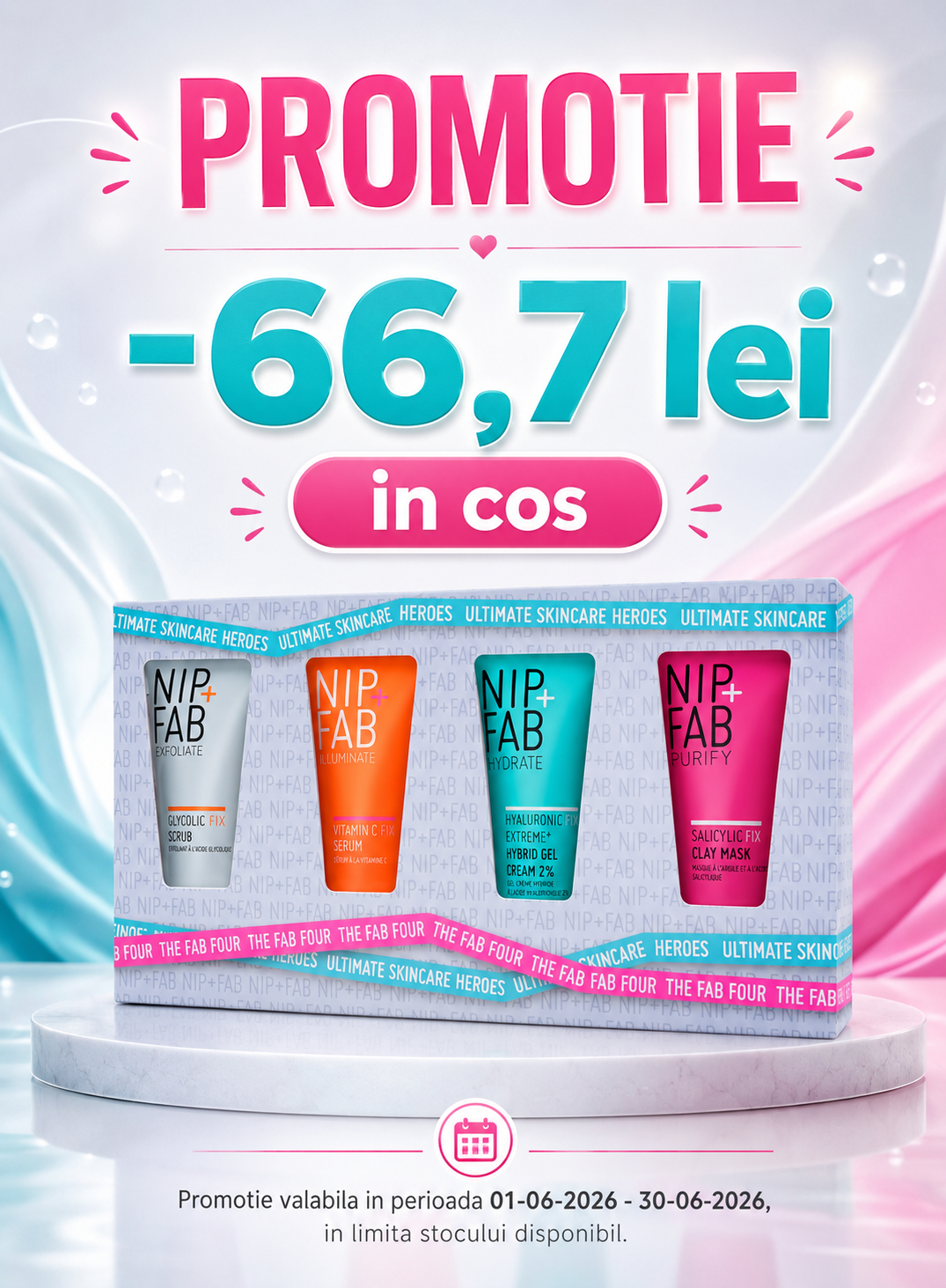 Promotie cu voucher 66.7 lei la Nip+Fab