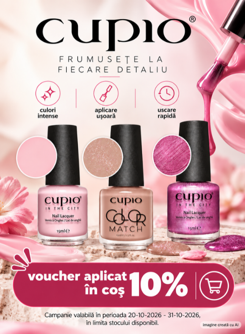 Promotie cu voucher aplicat in cos 10% la Cupio