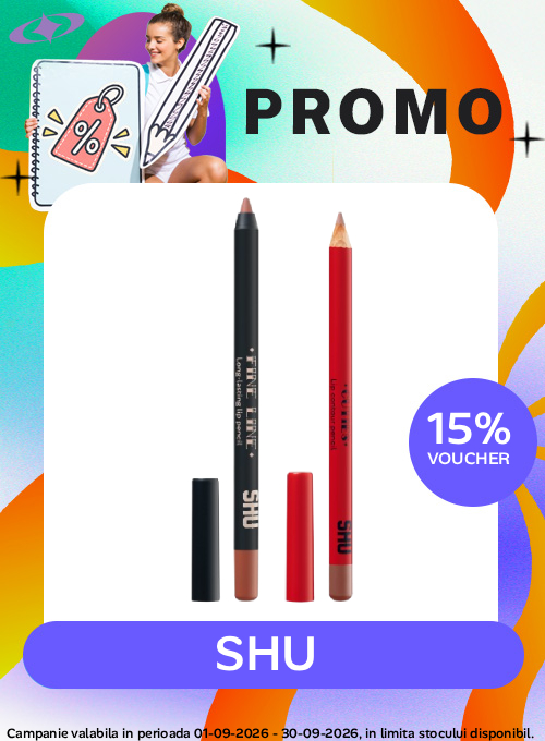 Promotie cu voucher aplicat in cos 15% la Shu