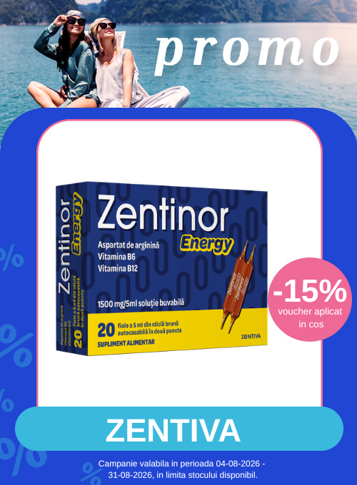 Promotie cu voucher aplicat in cos 15% la Zentinor