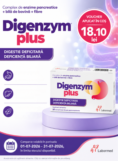 Promotie cu voucher aplicat in cos 18.10 lei la Labormed - Digenzym Plus