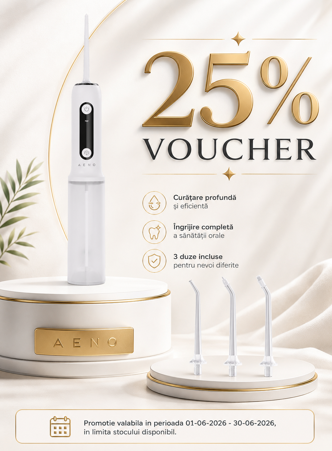 Promotie cu voucher aplicat in cos 25% la Aeno