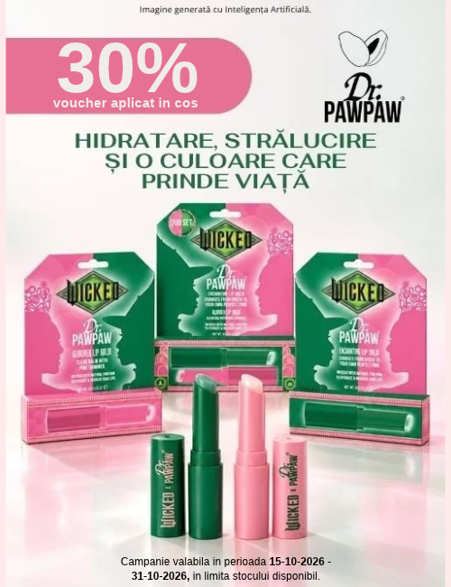 Promotie cu voucher aplicat in cos 30% la Dr.PawPaw