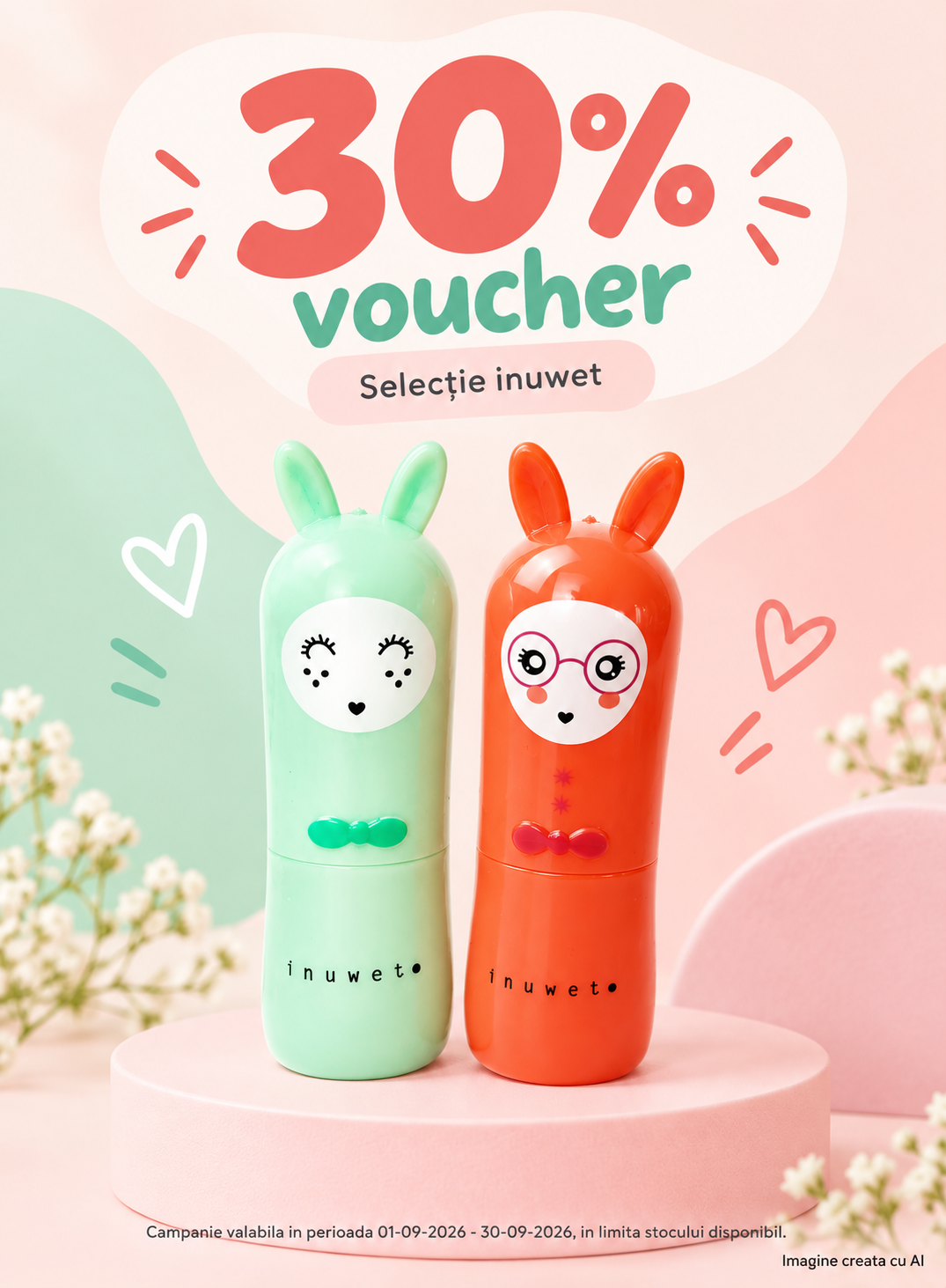 Promotie cu voucher aplicat in cos 30% la Inuwet
