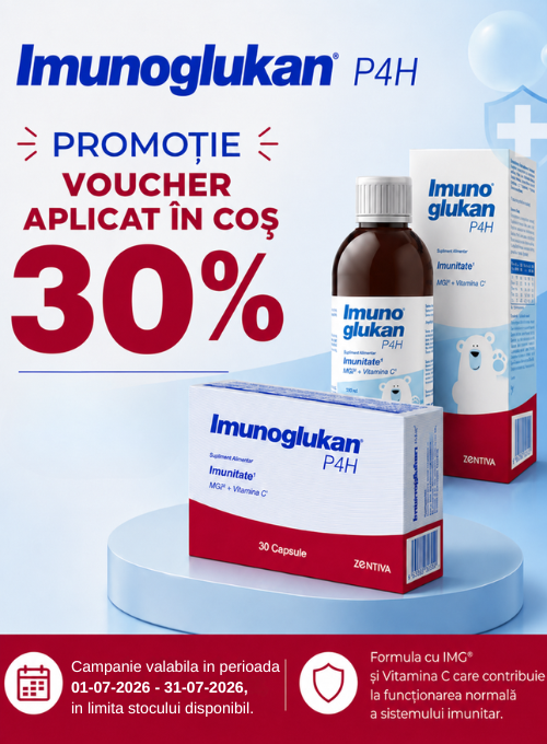 Promotie cu voucher aplicat in cos 30% la Zentiva -  Imunoglukan