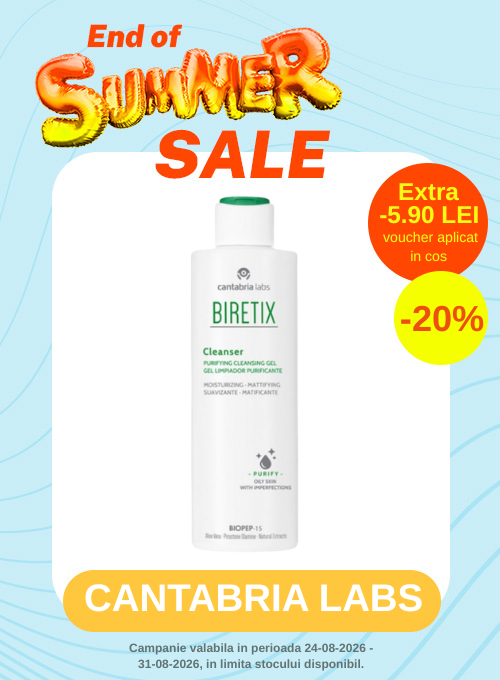 Promotie cu voucher aplicat in cos 5.90 lei la Cantabria Labs - End of summer Sale