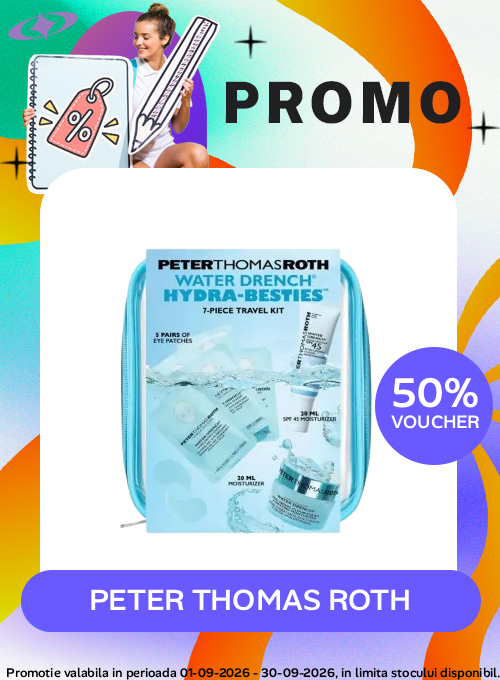 Promotie cu voucher aplicat in cos 50% la Peter Thomas Roth