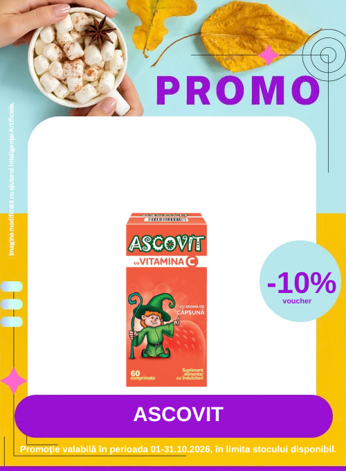 Promotie cu voucher aplicat in cos de 10% la Ascovit