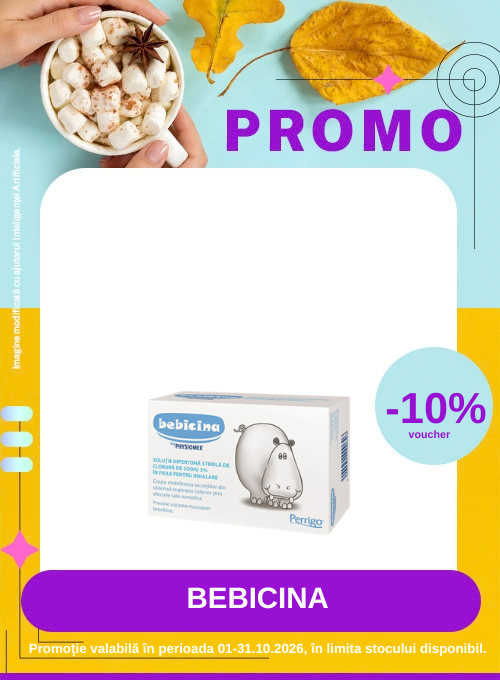 Promotie cu voucher aplicat in cos de 10% la Bebicina