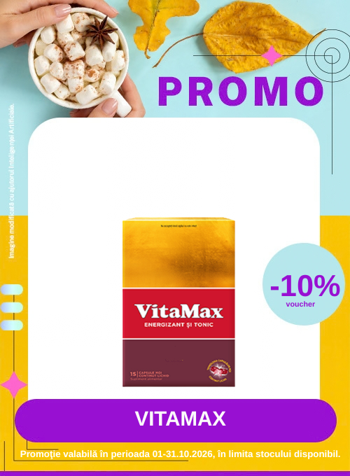 Promotie cu voucher aplicat in cos de 10% la Vitamax