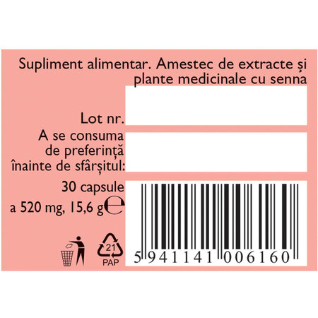 Laxativ cu Senna, 30 capsule, Fares 721212