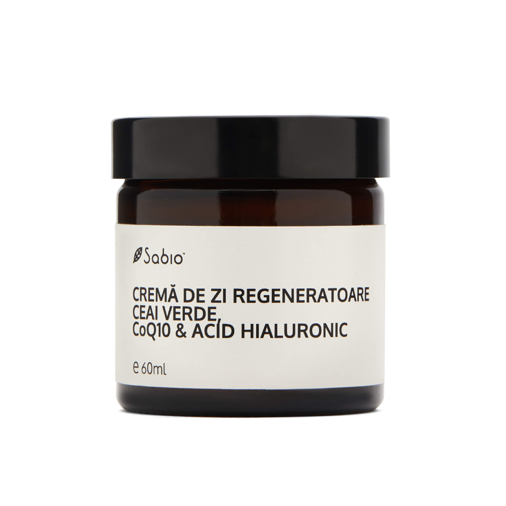 Crema de zi regeneratoare cu ceai verde si acid hialuronic, 60ml, Sabio