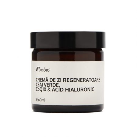 Crema de zi regeneratoare cu ceai verde si acid hialuronic, 60 ml, Sabio