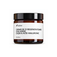 Crema de zi pentru hidratare & suplete Ceai verde, COQ10 & Acid hialuronic, 60ml, Sabio
