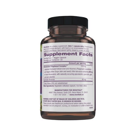 Resveratrol 500 mg, 30 capsule, ResVitale 820148