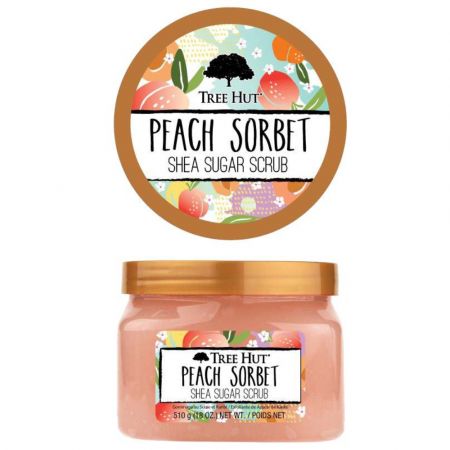 Scrub pentru corp Shea Sugar, Peach Sorbet, 510 g, Tree Hut 587324
