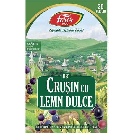 Ceai de Crusin si lemn dulce, 20 plicuri, Fares 721157
