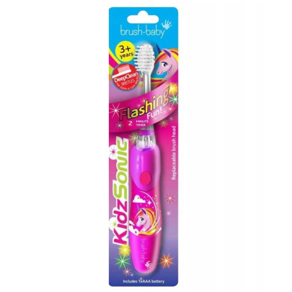 Periuta electrica KidzSonic Unicorn + plus capat de rezerva, +3 ani, Brush Baby