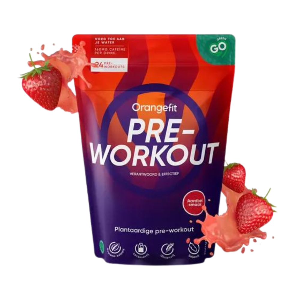 Supliment Pre WorkOut cu aroma de capsune, 240 g, Orangefit