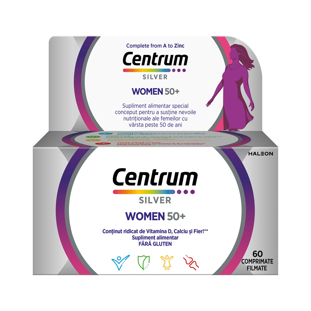 Centrum Silver 50+ pentru femei, 60 comprimate, Gsk