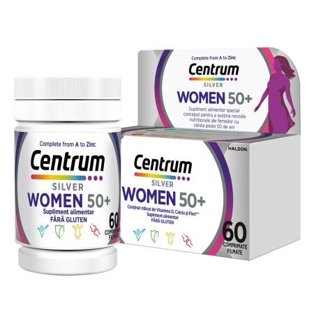 Centrum Silver 50+ pentru femei, 60 comprimate, Gsk 759701