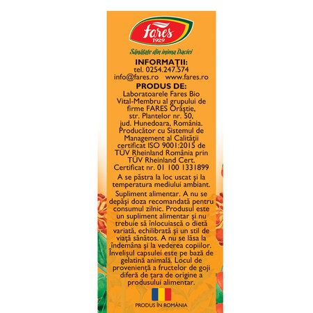 Vitamina A naturala, 30 capsule, Fares 721838