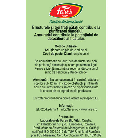 Detoxifierea organismului, M116, 28 plicuri, Fares 722505