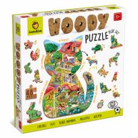 Puzzle din lemn Animale de Companie Woody, +3 ani, 48 piese, Ludattica