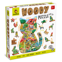 Puzzle din lemn Animale de Companie Woody, +3 ani, 48 piese, Ludattica